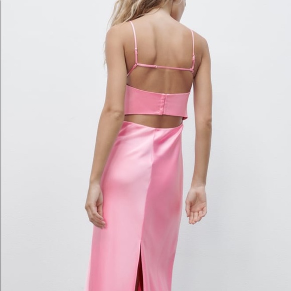 Zara Satin Pink dress - Picture 5 of 11